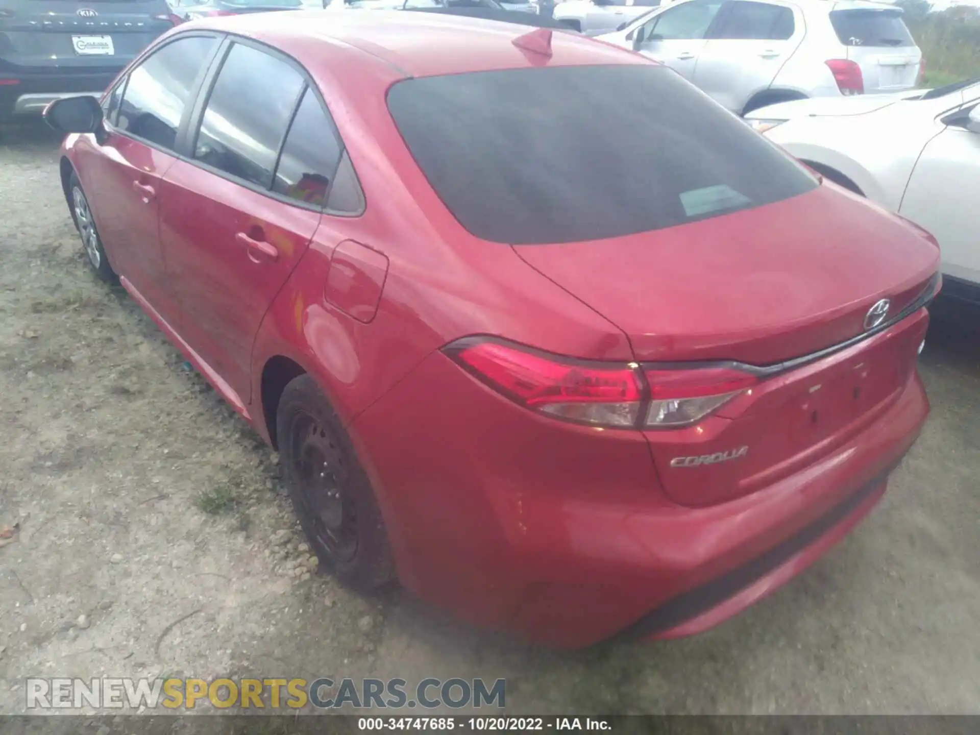 3 fotografías del automóvil dañado 5YFEPRAE4LP093664 TOYOTA COROLLA 2020