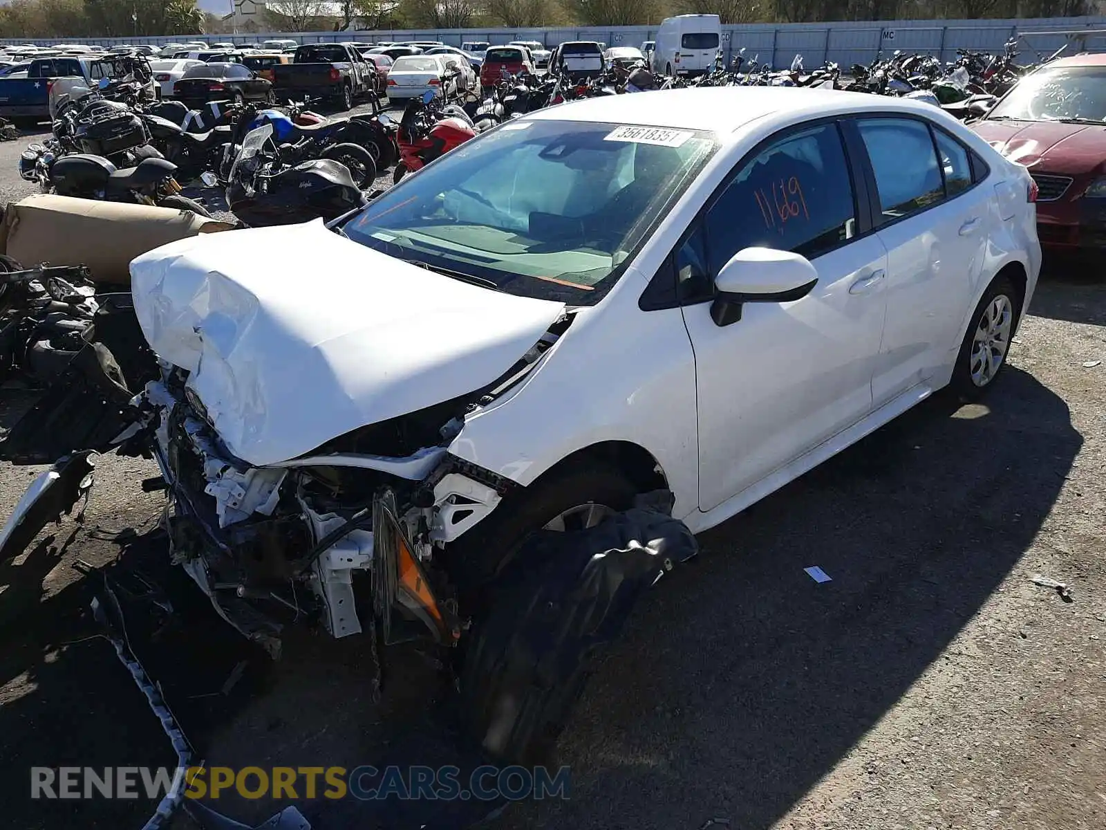 2 Photograph of a damaged car 5YFEPRAE4LP114481 TOYOTA COROLLA 2020