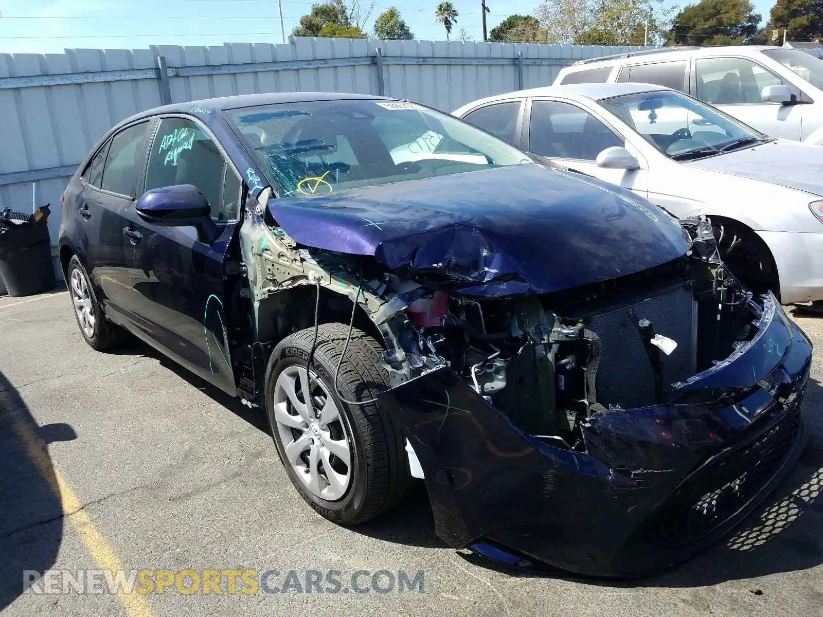 1 fotografías del automóvil dañado 5YFEPRAE5LP057370 TOYOTA COROLLA 2020