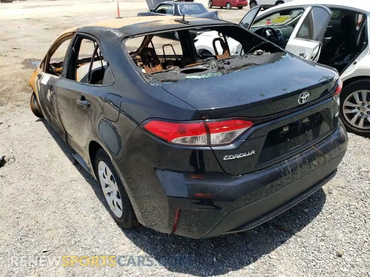 3 fotografías del automóvil dañado 5YFEPRAE6LP029075 TOYOTA COROLLA 2020