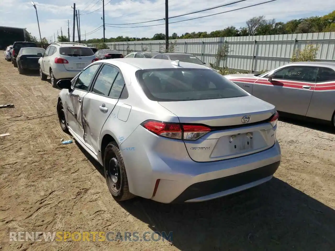 3 fotografías del automóvil dañado 5YFEPRAE6LP092645 TOYOTA COROLLA 2020