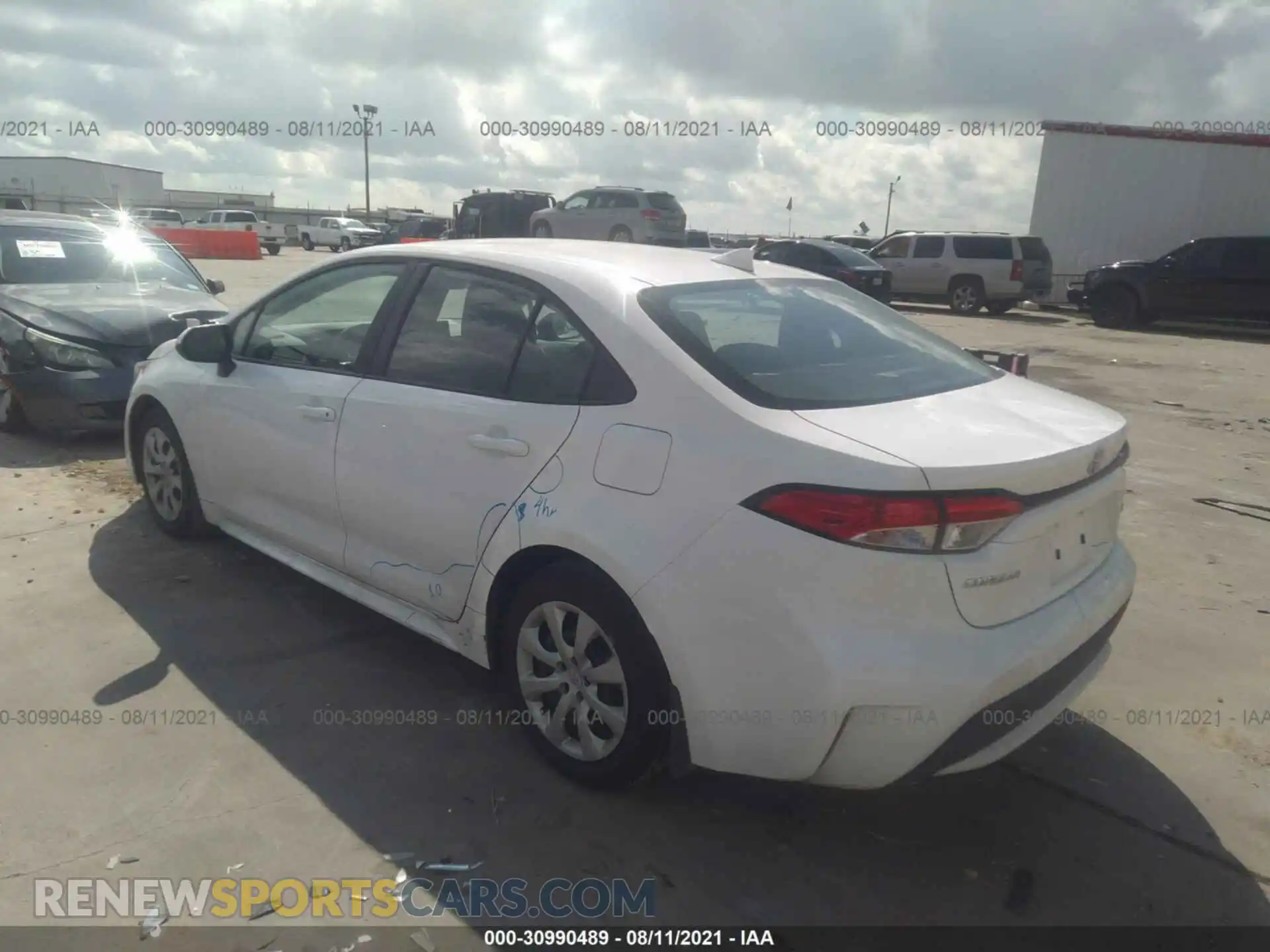 3 fotografías del automóvil dañado 5YFEPRAE6LP135249 TOYOTA COROLLA 2020