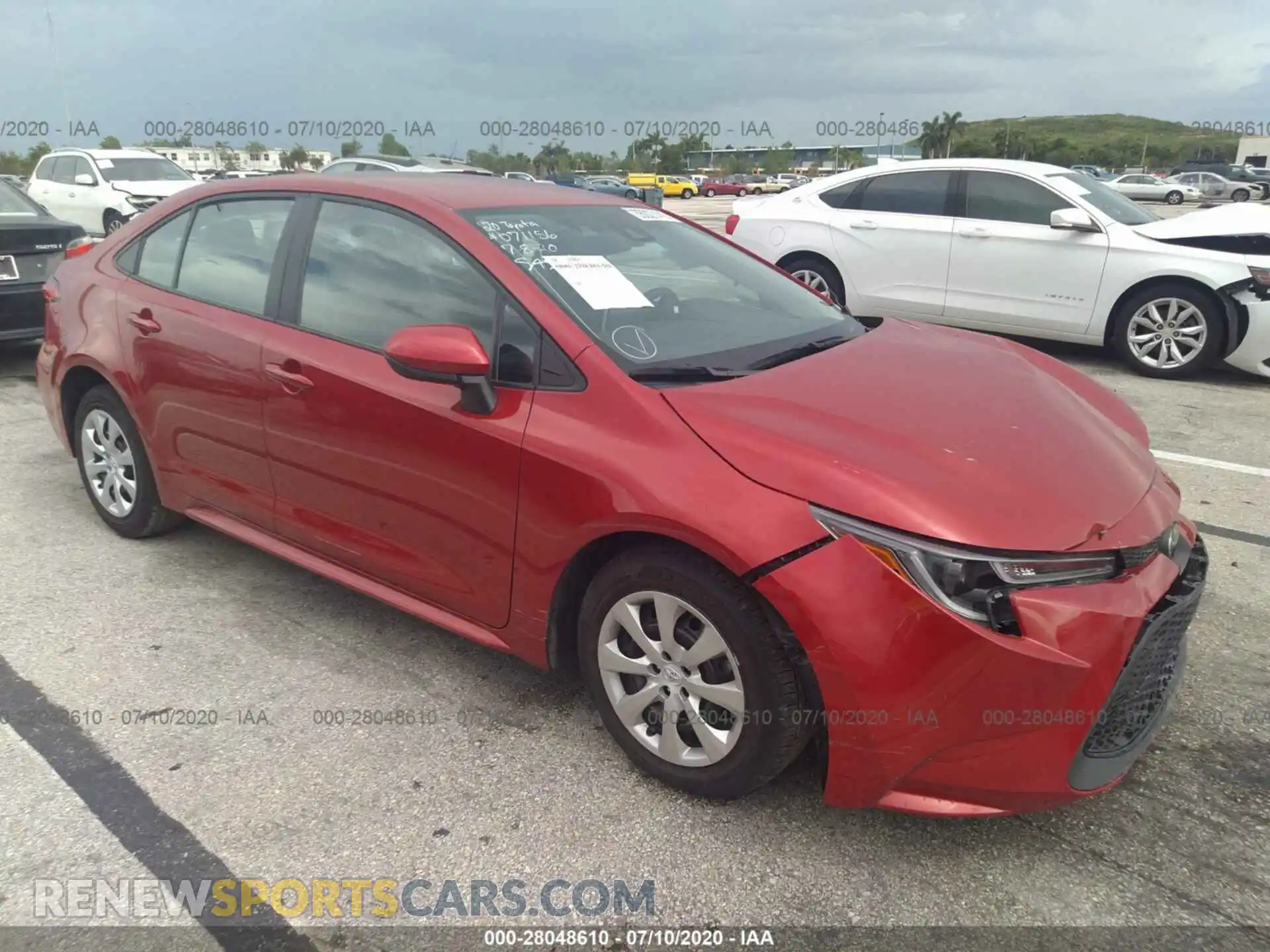 1 fotografías del automóvil dañado 5YFEPRAE7LP071156 TOYOTA COROLLA 2020