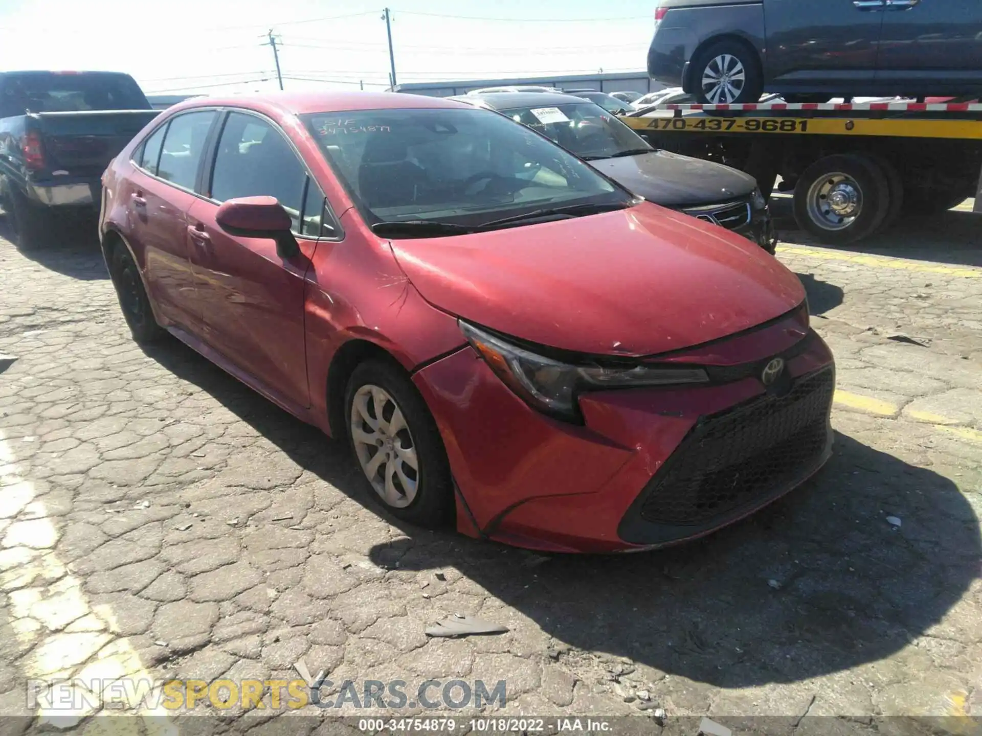 1 Photograph of a damaged car 5YFEPRAE7LP077667 TOYOTA COROLLA 2020