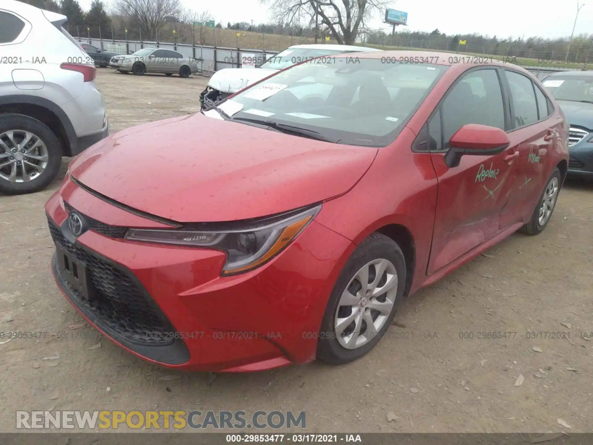 2 Photograph of a damaged car 5YFEPRAE7LP092203 TOYOTA COROLLA 2020