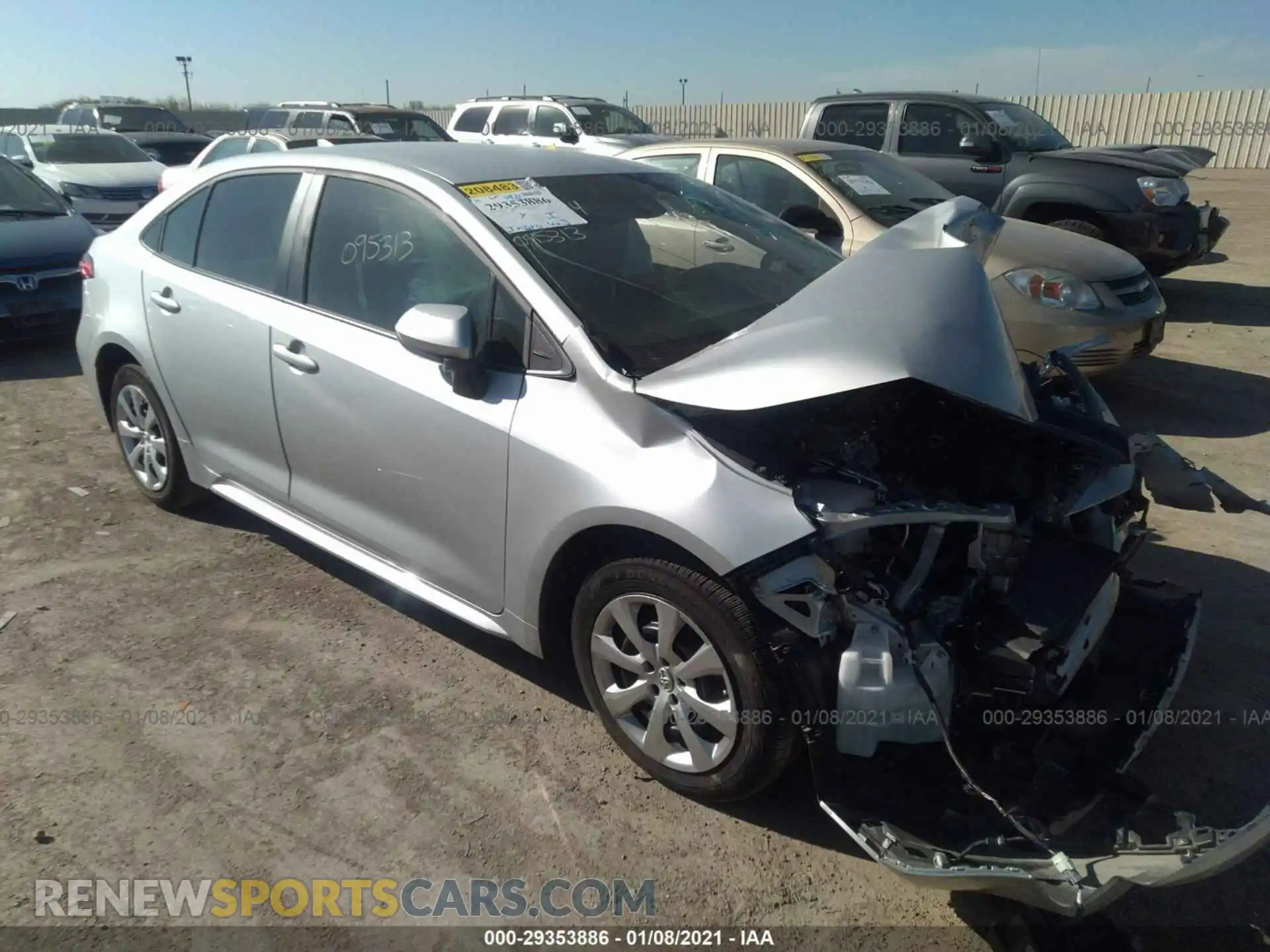 1 Photograph of a damaged car 5YFEPRAE7LP095313 TOYOTA COROLLA 2020