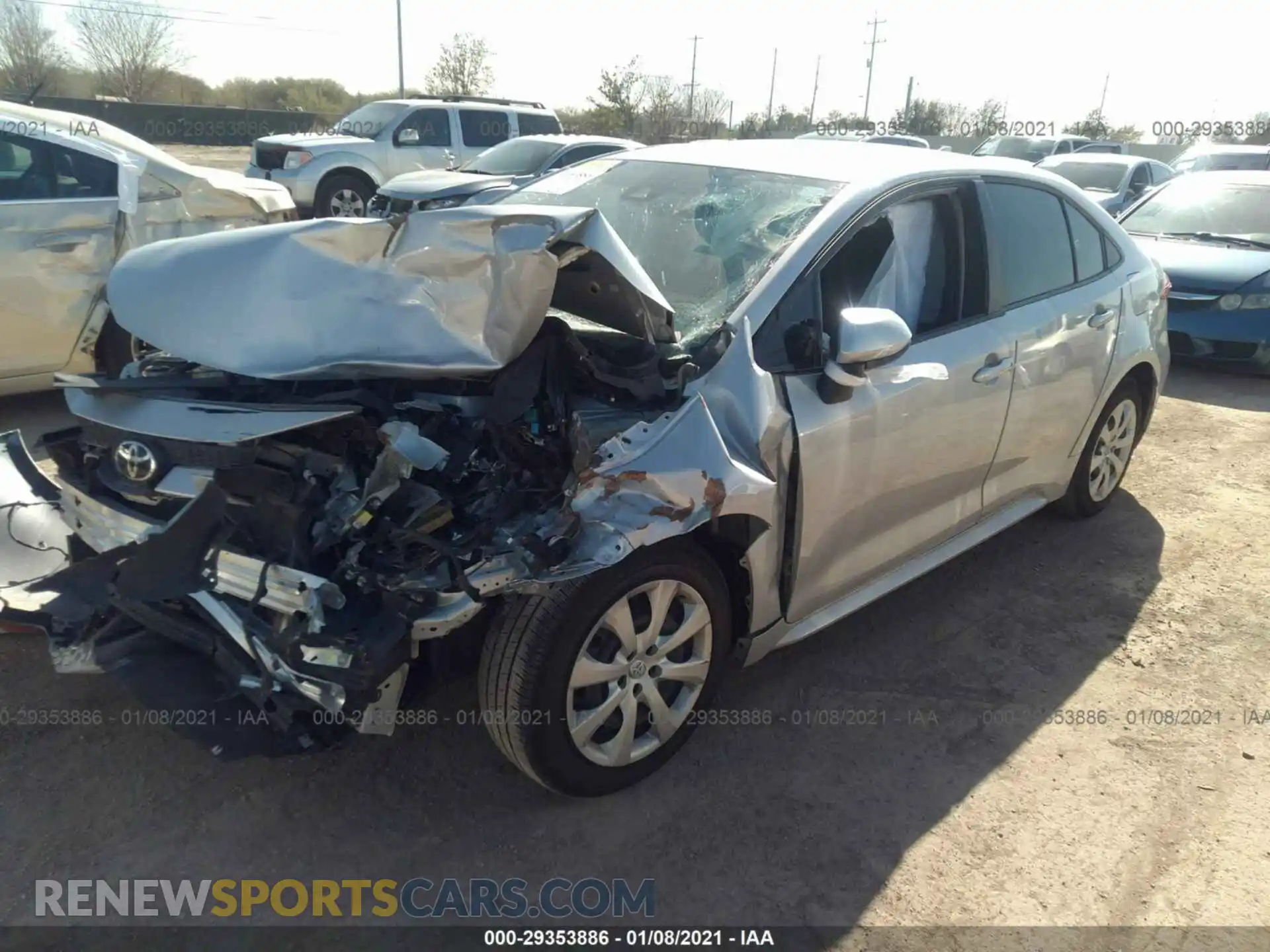 2 Photograph of a damaged car 5YFEPRAE7LP095313 TOYOTA COROLLA 2020