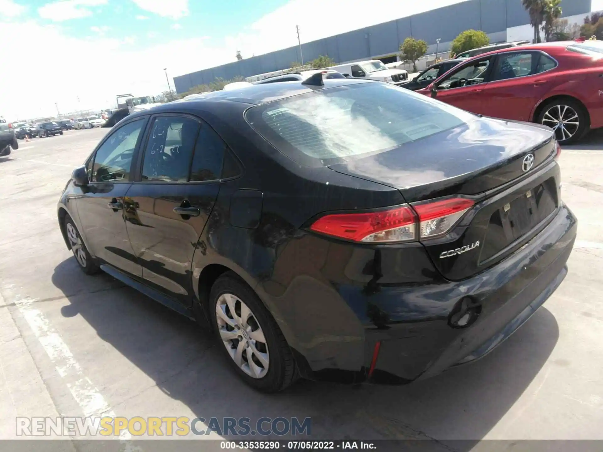3 fotografías del automóvil dañado 5YFEPRAE7LP101188 TOYOTA COROLLA 2020