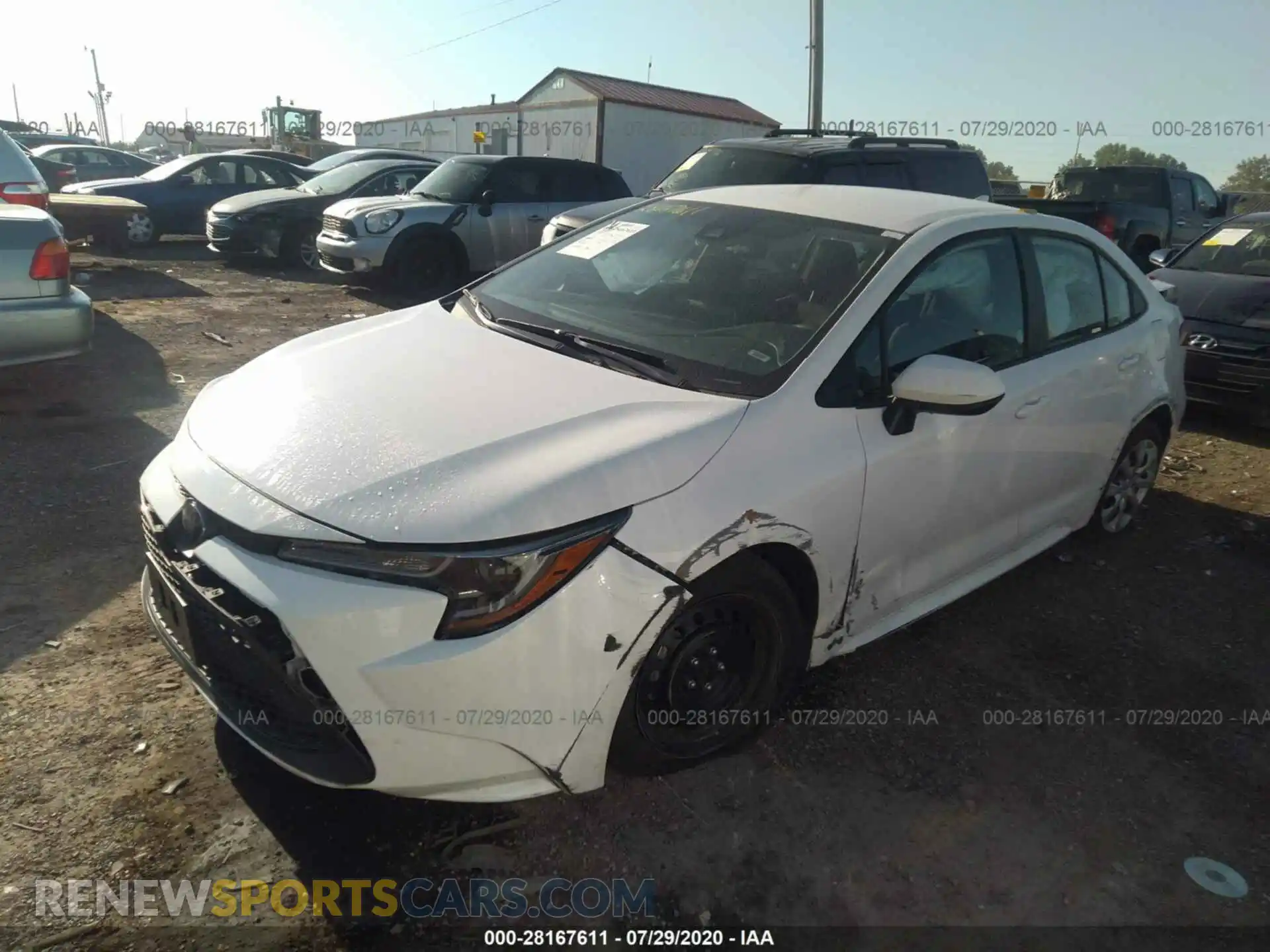 2 Photograph of a damaged car 5YFEPRAE8LP027974 TOYOTA COROLLA 2020