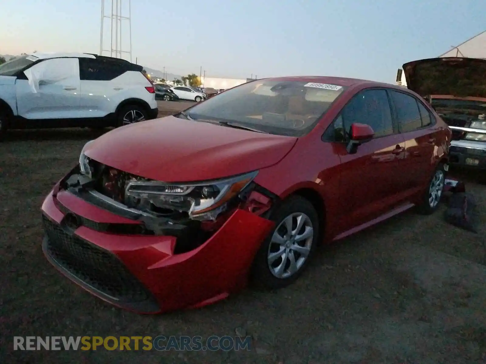 2 Photograph of a damaged car 5YFEPRAE8LP060893 TOYOTA COROLLA 2020