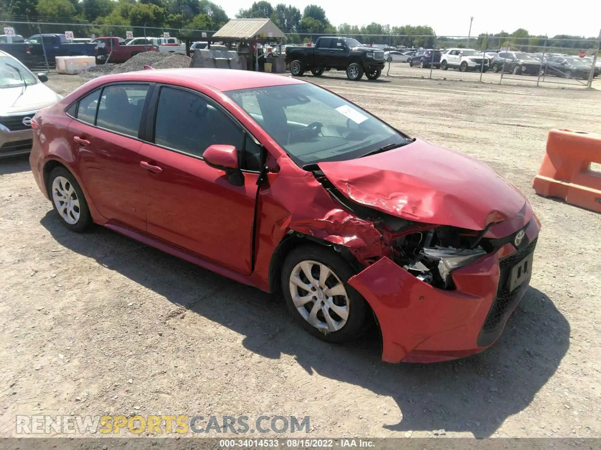 1 Photograph of a damaged car 5YFEPRAE8LP093313 TOYOTA COROLLA 2020