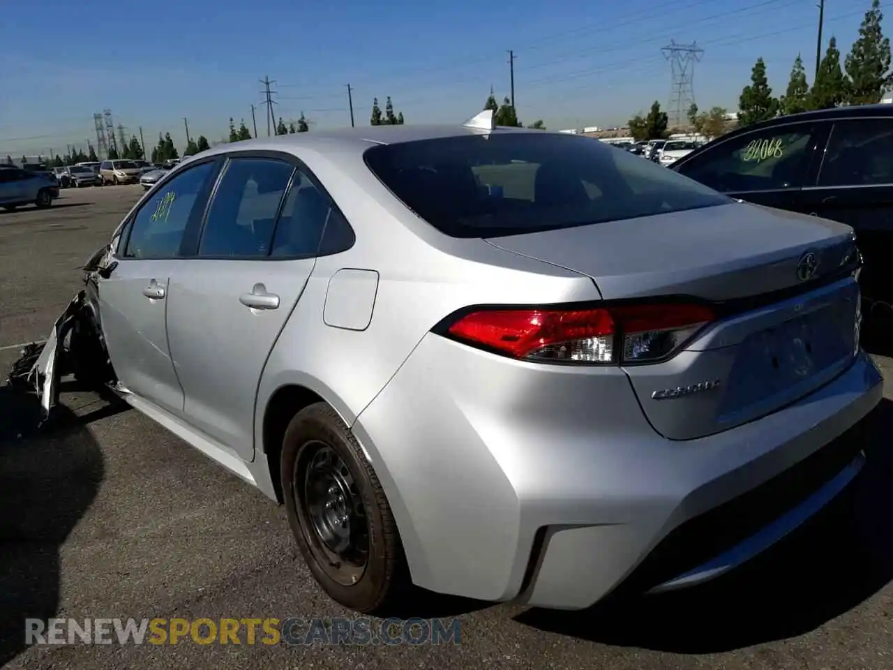 3 fotografías del automóvil dañado 5YFEPRAE8LP141912 TOYOTA COROLLA 2020