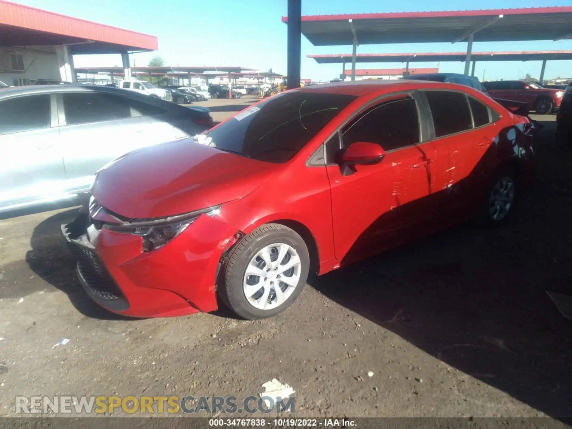 2 Photograph of a damaged car 5YFEPRAE8LP144485 TOYOTA COROLLA 2020