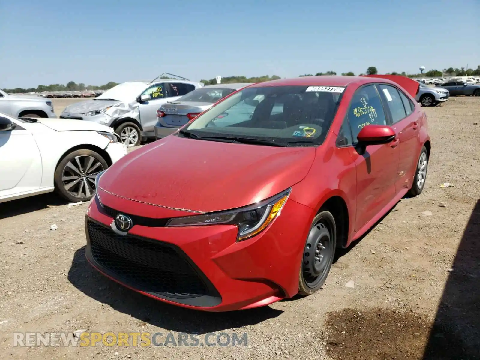 2 fotografías del automóvil dañado 5YFEPRAE9LP018264 TOYOTA COROLLA 2020