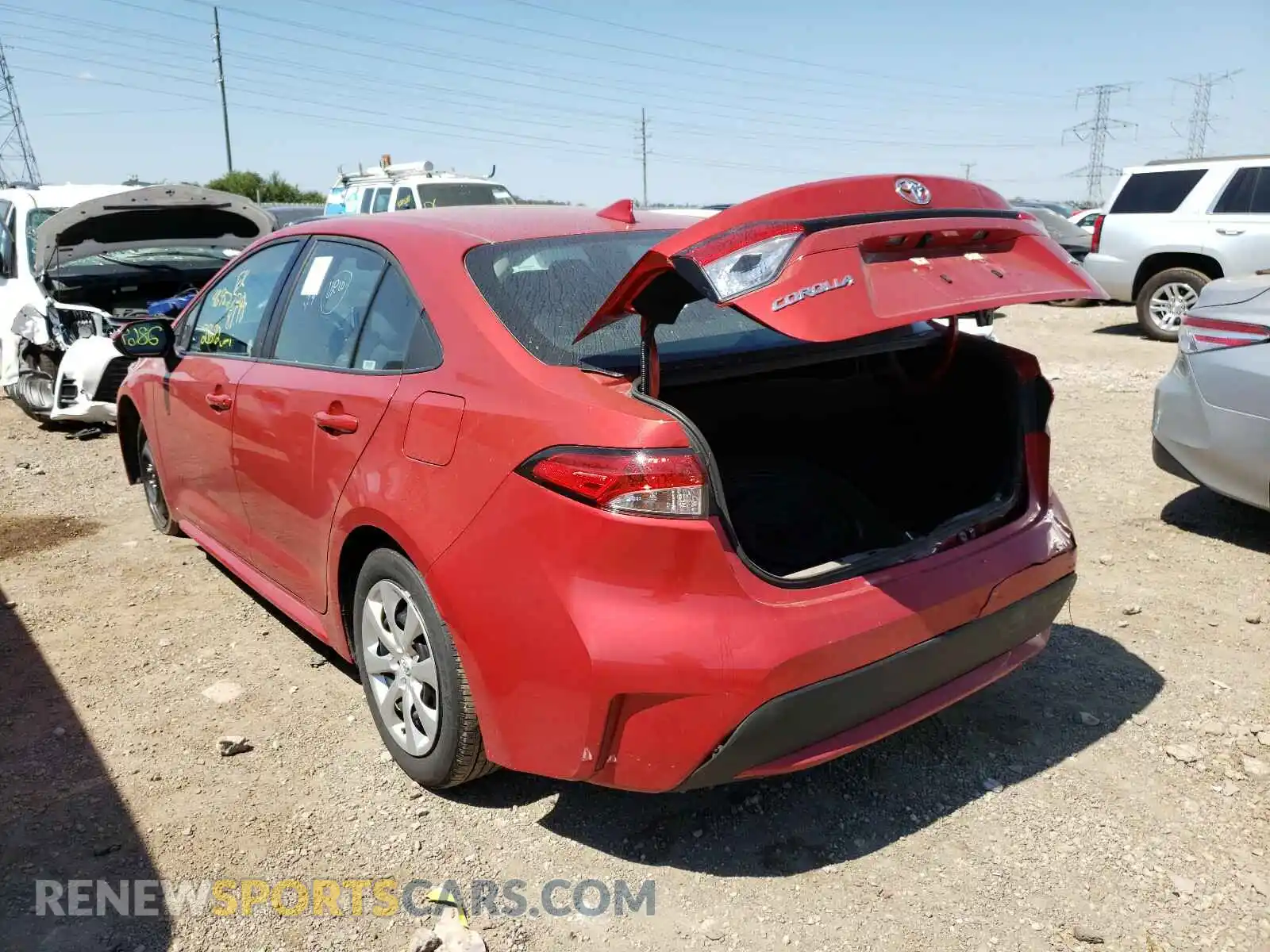 3 fotografías del automóvil dañado 5YFEPRAE9LP018264 TOYOTA COROLLA 2020