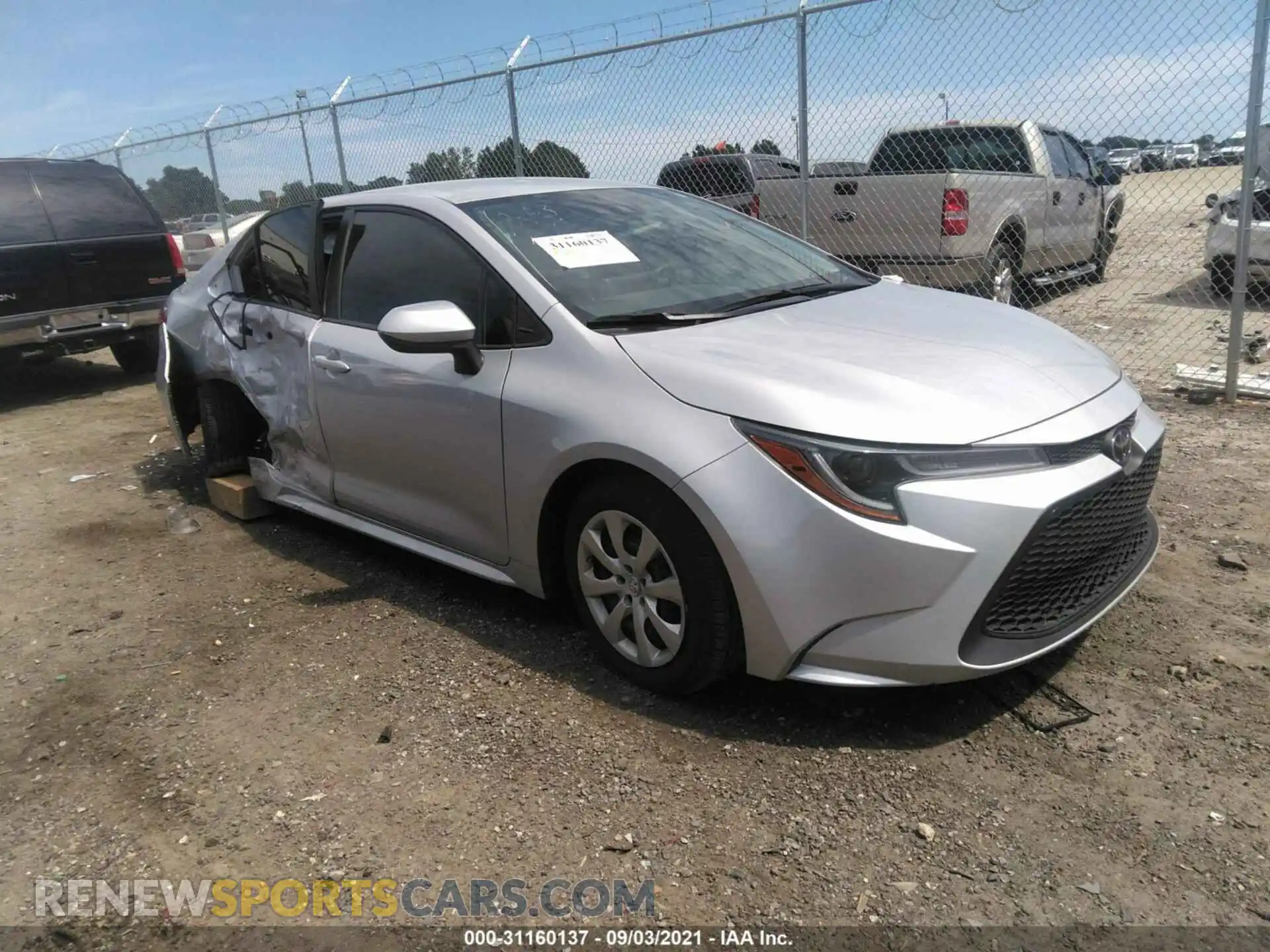1 Photograph of a damaged car 5YFEPRAE9LP088363 TOYOTA COROLLA 2020