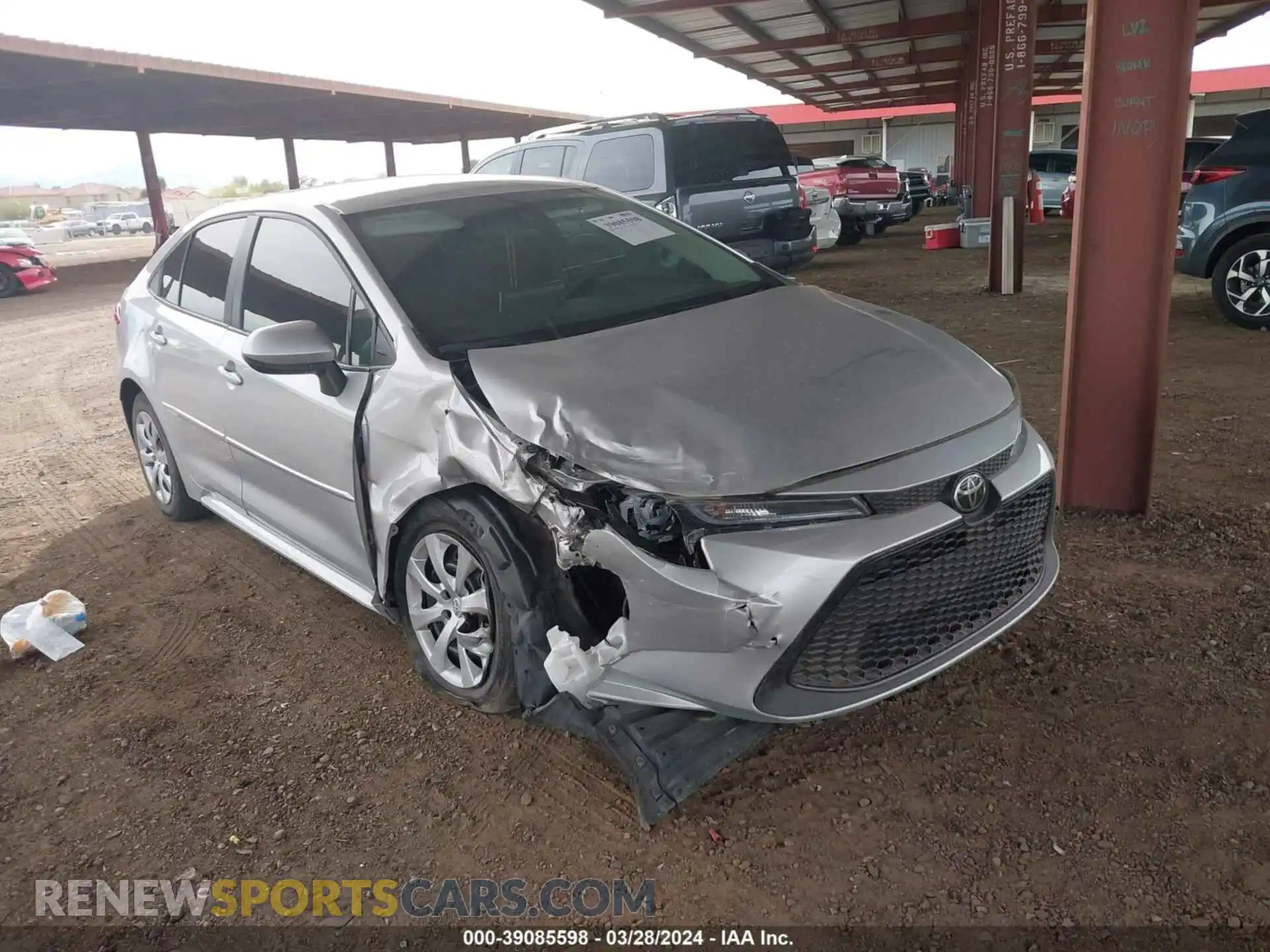 1 Photograph of a damaged car 5YFEPRAEXLP027572 TOYOTA COROLLA 2020