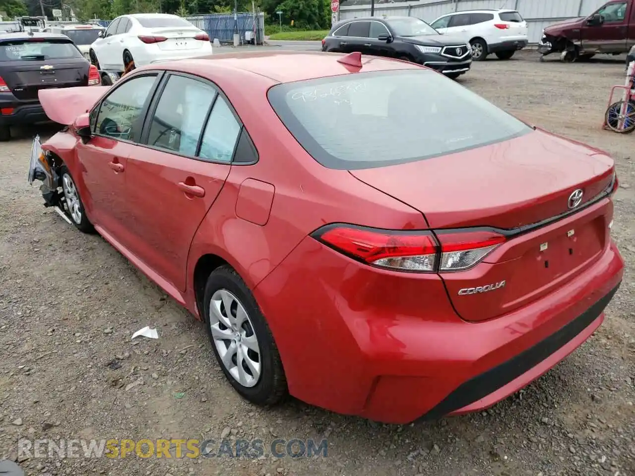 3 fotografías del automóvil dañado 5YFEPRAEXLP065853 TOYOTA COROLLA 2020