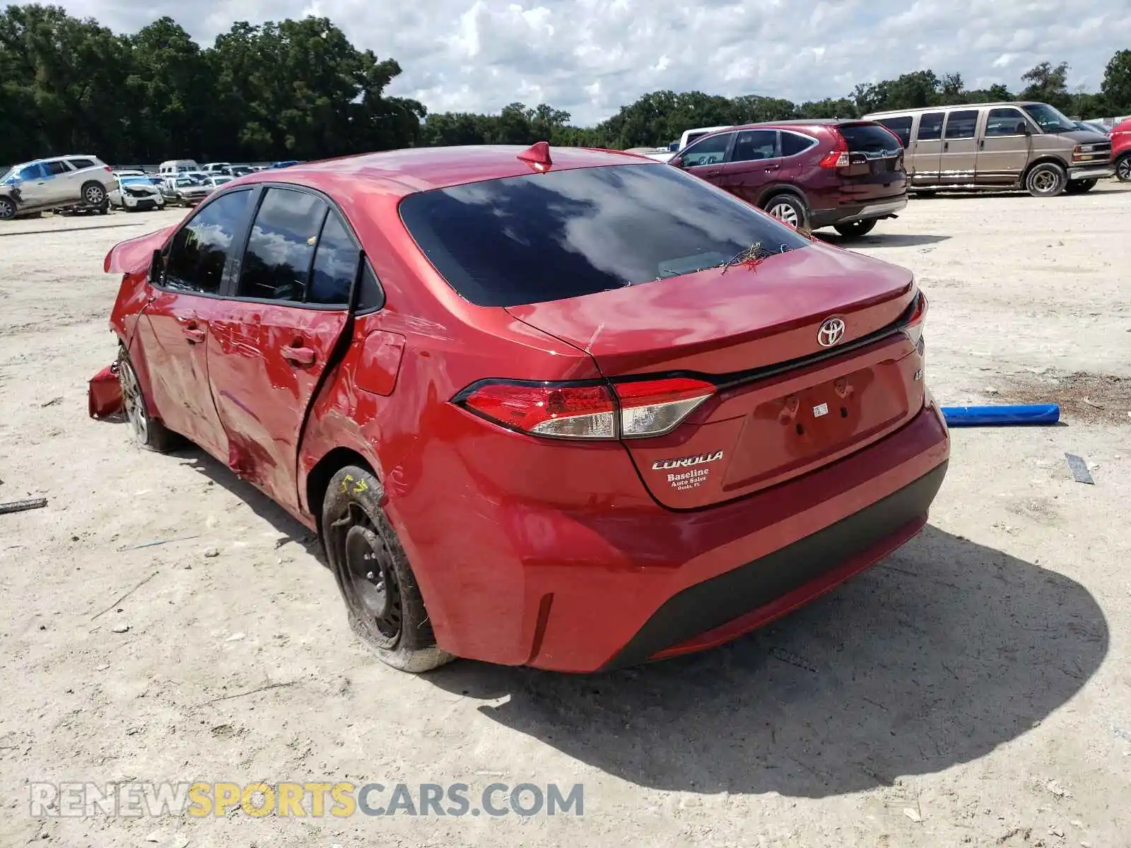 3 fotografías del automóvil dañado 5YFEPRAEXLP071751 TOYOTA COROLLA 2020