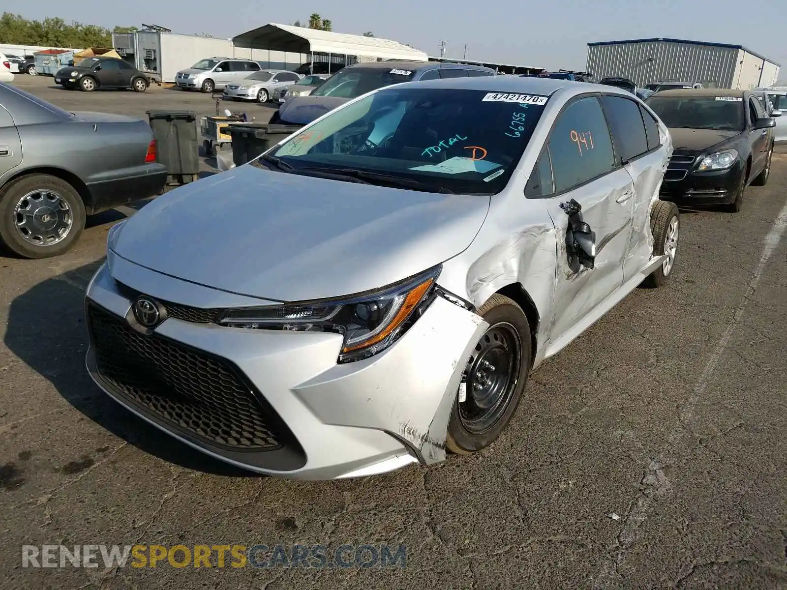 2 Photograph of a damaged car 5YFEPRAEXLP134377 TOYOTA COROLLA 2020