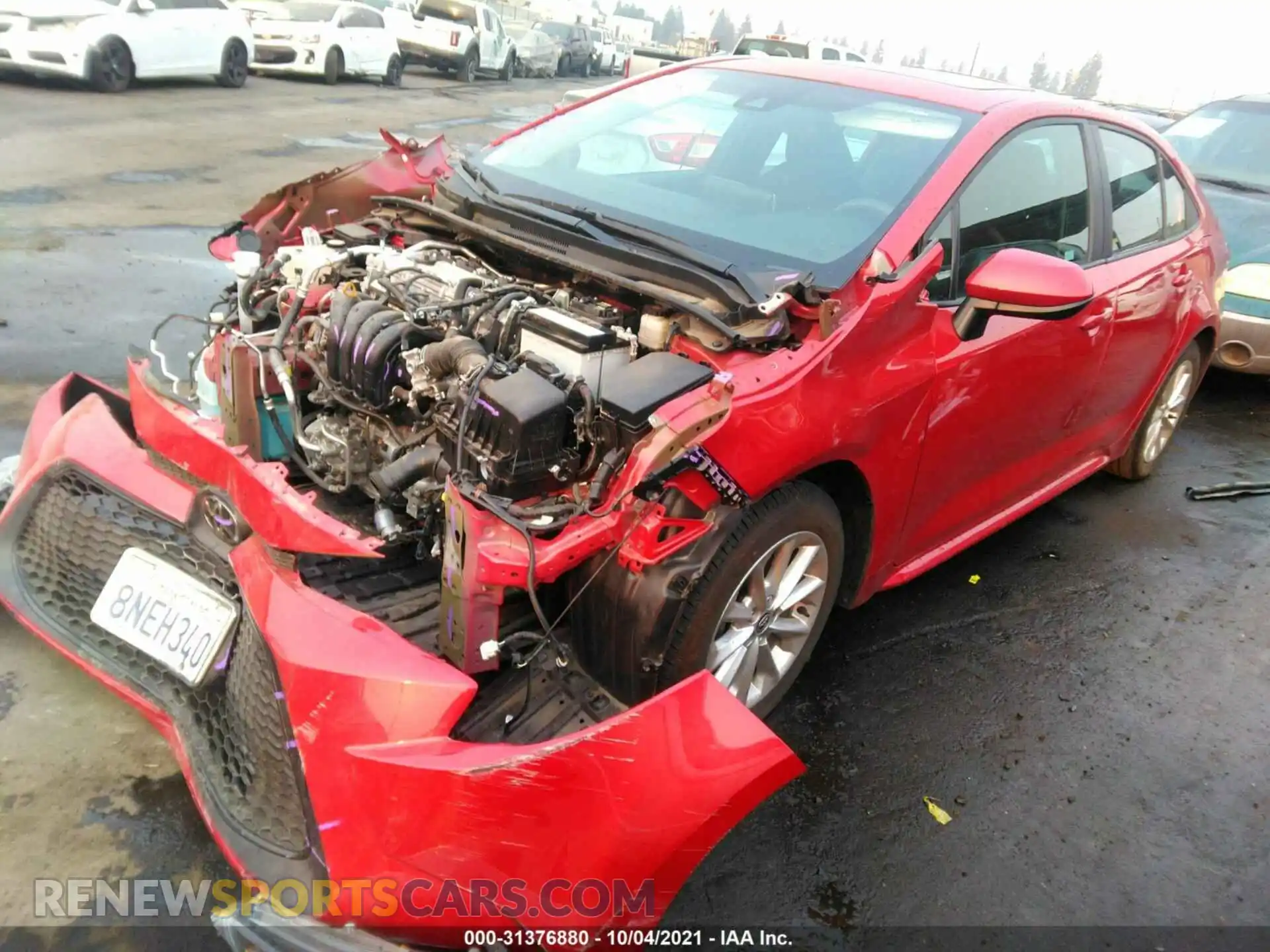 2 Photograph of a damaged car 5YFHPRAE7LP003792 TOYOTA COROLLA 2020
