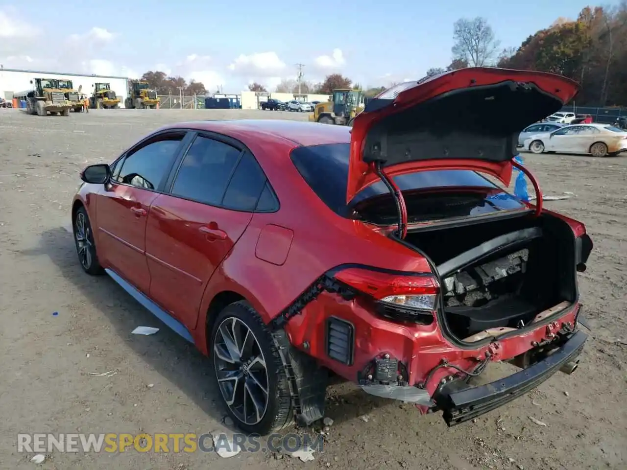 3 fotografías del automóvil dañado 5YFP4RCE5LP042737 TOYOTA COROLLA 2020
