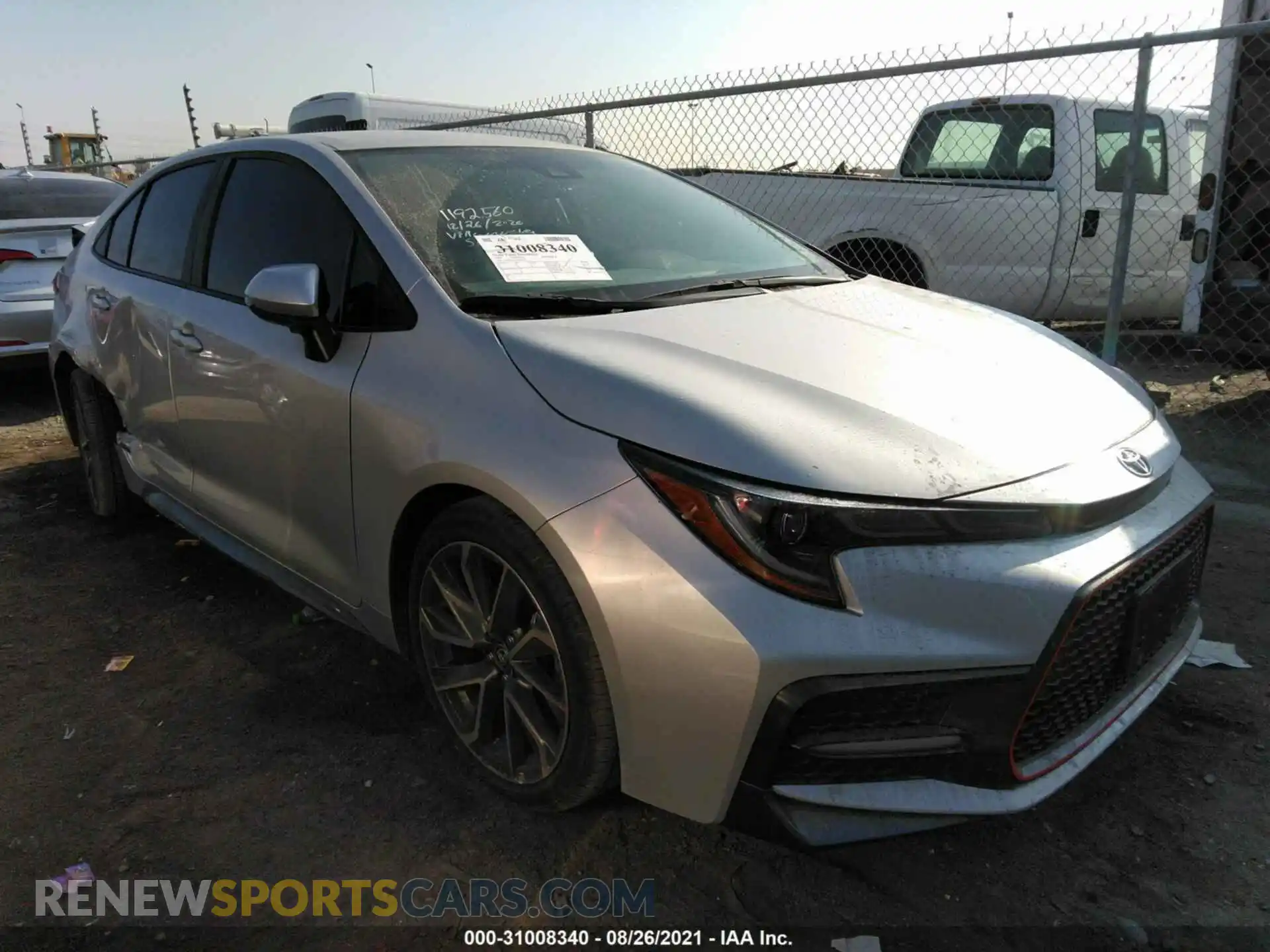 1 Photograph of a damaged car 5YFS4RCE1LP040333 TOYOTA COROLLA 2020
