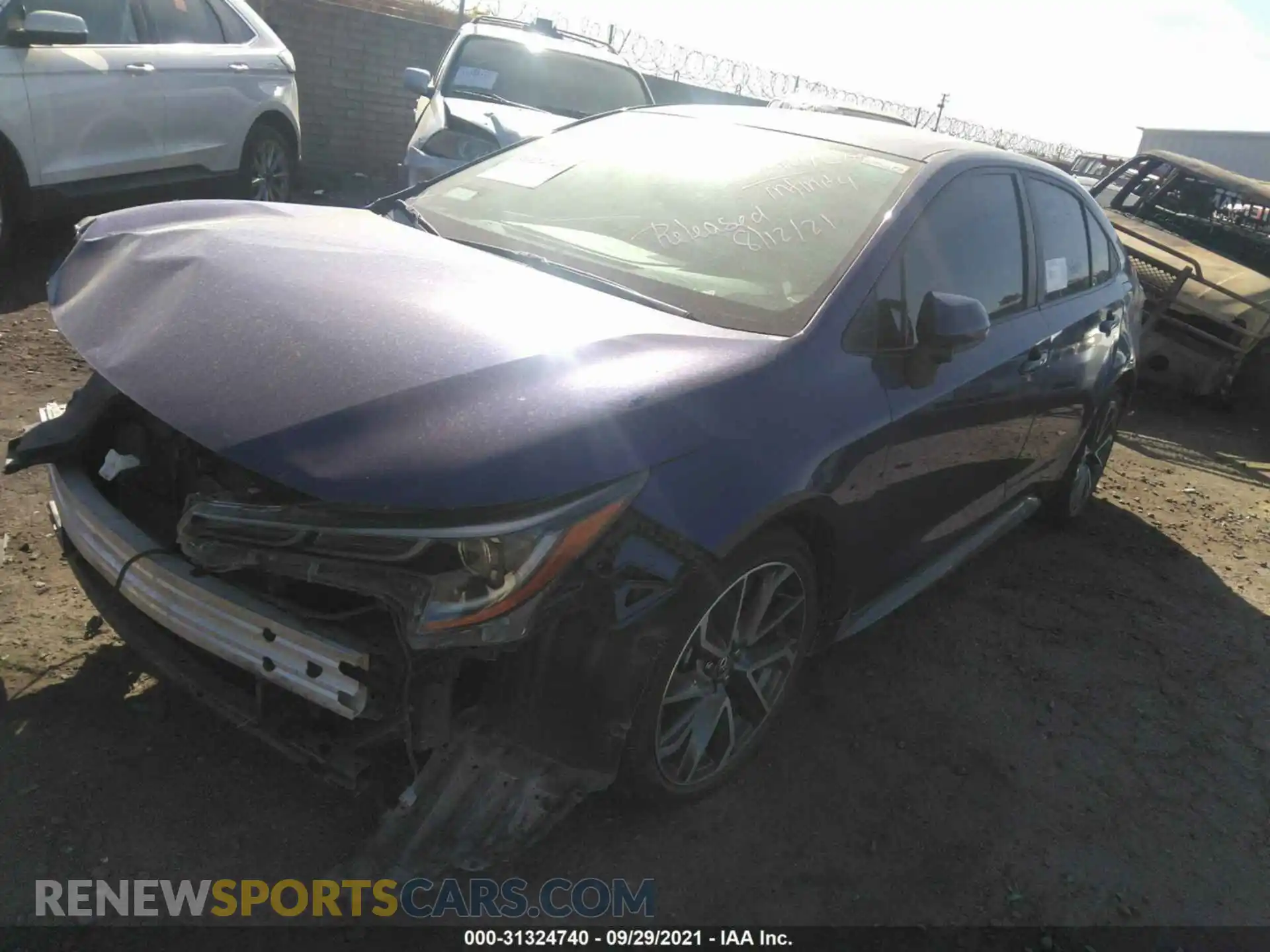 2 Photograph of a damaged car 5YFS4RCE6LP015086 TOYOTA COROLLA 2020