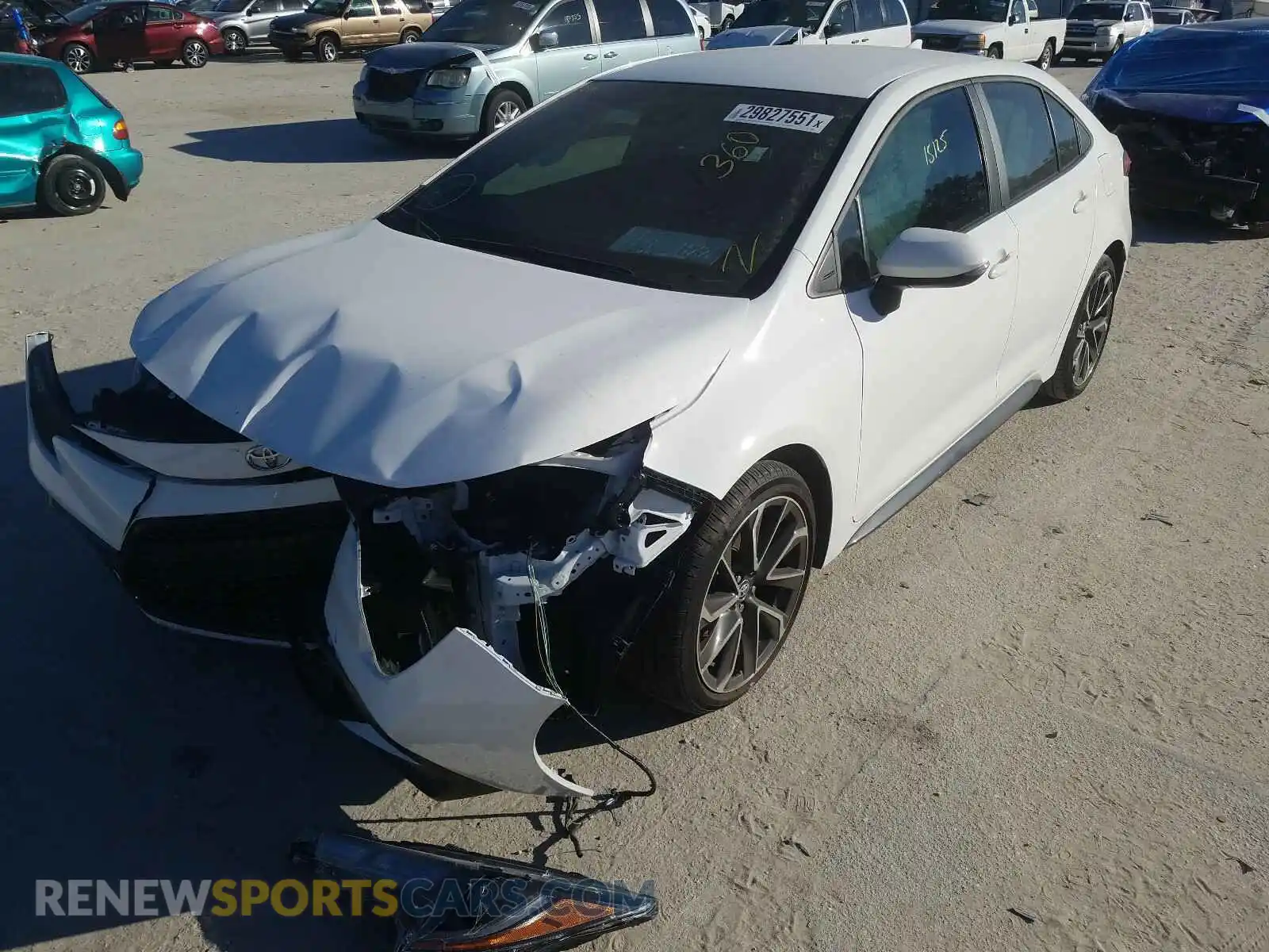 2 Photograph of a damaged car 5YFS4RCEXLP010635 TOYOTA COROLLA 2020