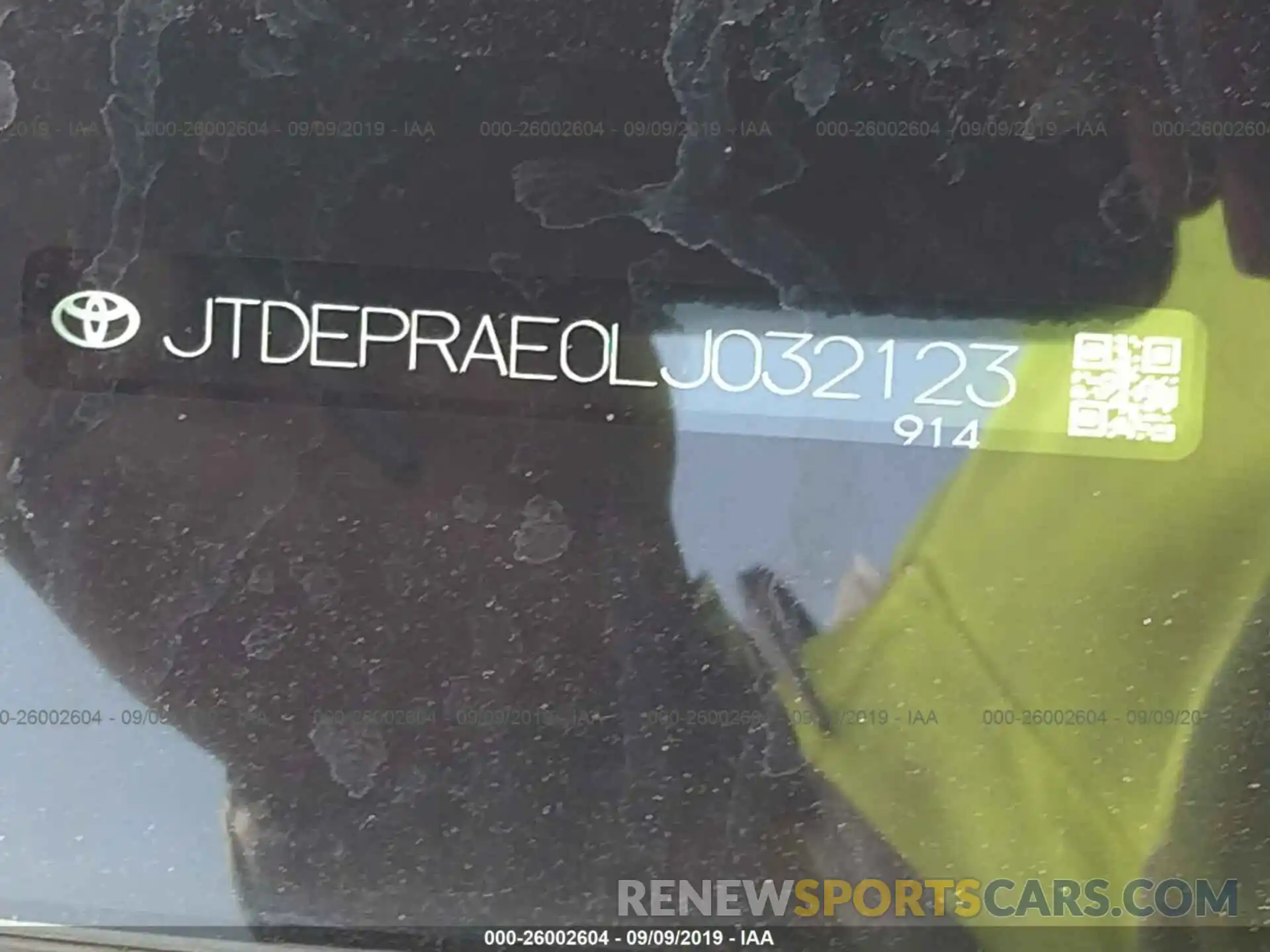 9 Photograph of a damaged car JTDEPRAE0LJ032123 TOYOTA COROLLA 2020