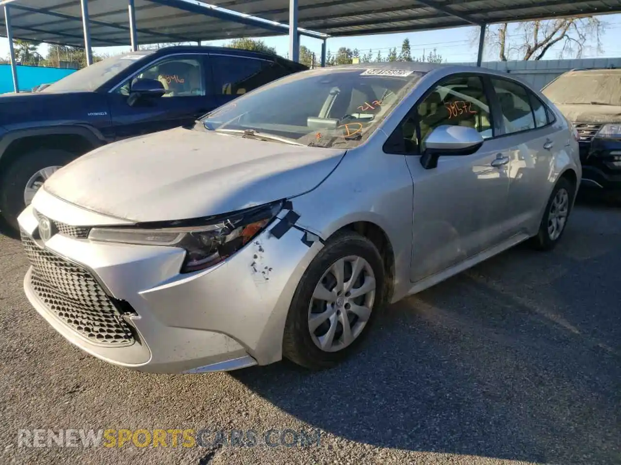 2 Photograph of a damaged car JTDEPRAE1LJ051246 TOYOTA COROLLA 2020