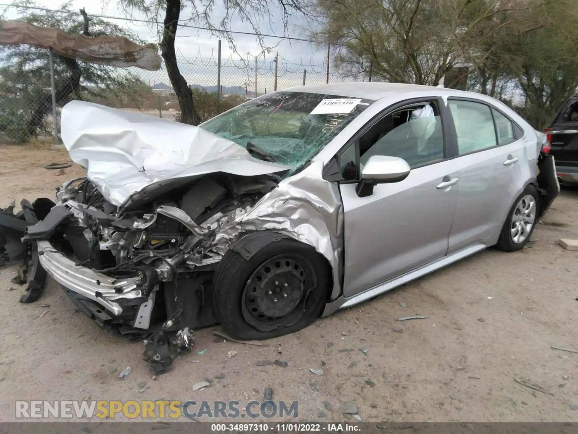 2 Photograph of a damaged car JTDEPRAE1LJ061985 TOYOTA COROLLA 2020