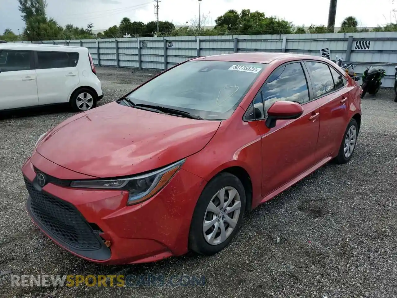 2 Фотография поврежденного автомобиля JTDEPRAE1LJ112191 TOYOTA COROLLA 2020