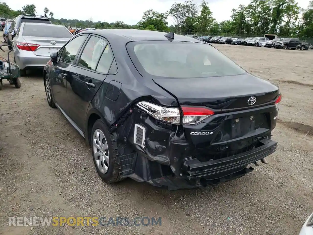 3 Photograph of a damaged car JTDEPRAE2LJ042507 TOYOTA COROLLA 2020