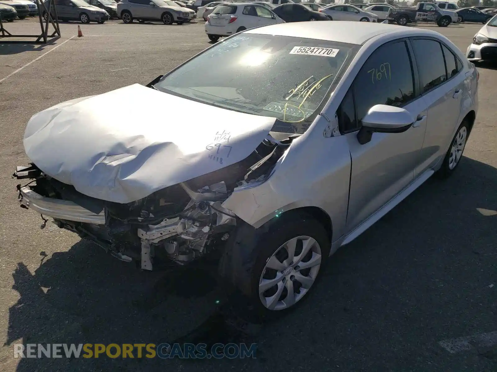 2 Photograph of a damaged car JTDEPRAE2LJ064118 TOYOTA COROLLA 2020