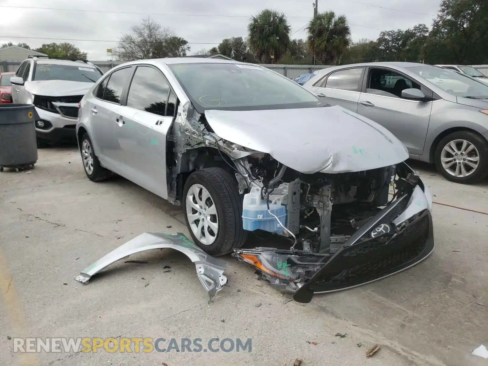 1 Photograph of a damaged car JTDEPRAE2LJ077306 TOYOTA COROLLA 2020