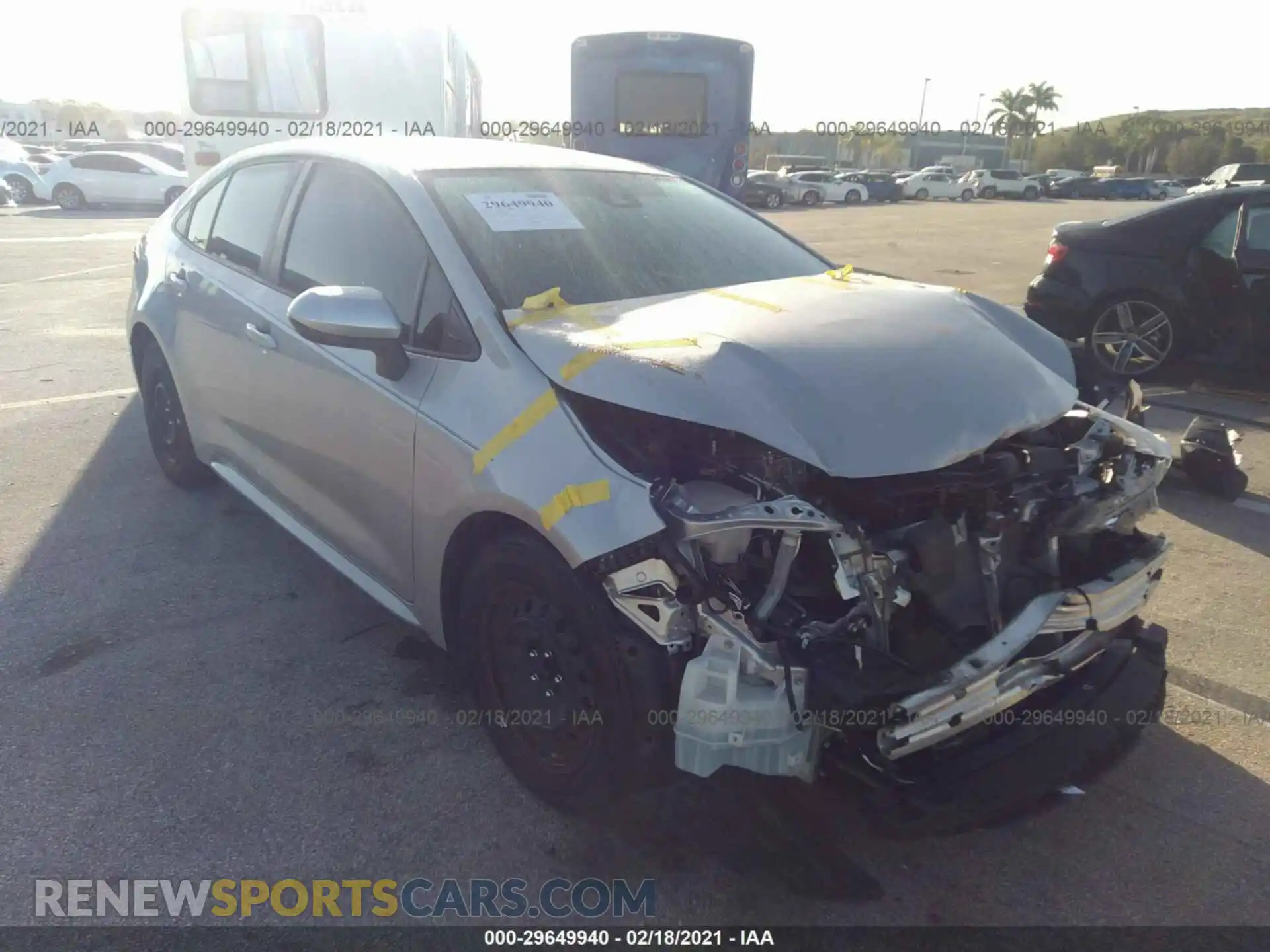 1 Photograph of a damaged car JTDEPRAE2LJ092050 TOYOTA COROLLA 2020