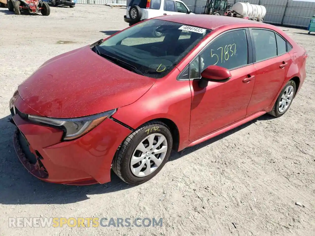 2 fotografías del automóvil dañado JTDEPRAE2LJ095286 TOYOTA COROLLA 2020