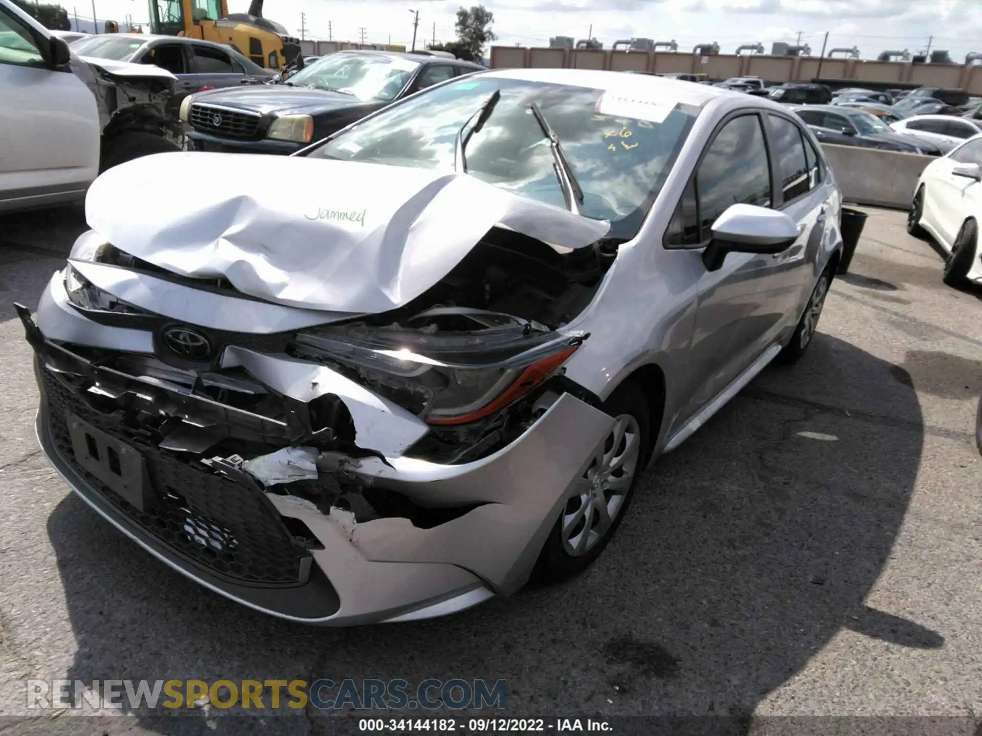 2 Photograph of a damaged car JTDEPRAE2LJ101250 TOYOTA COROLLA 2020