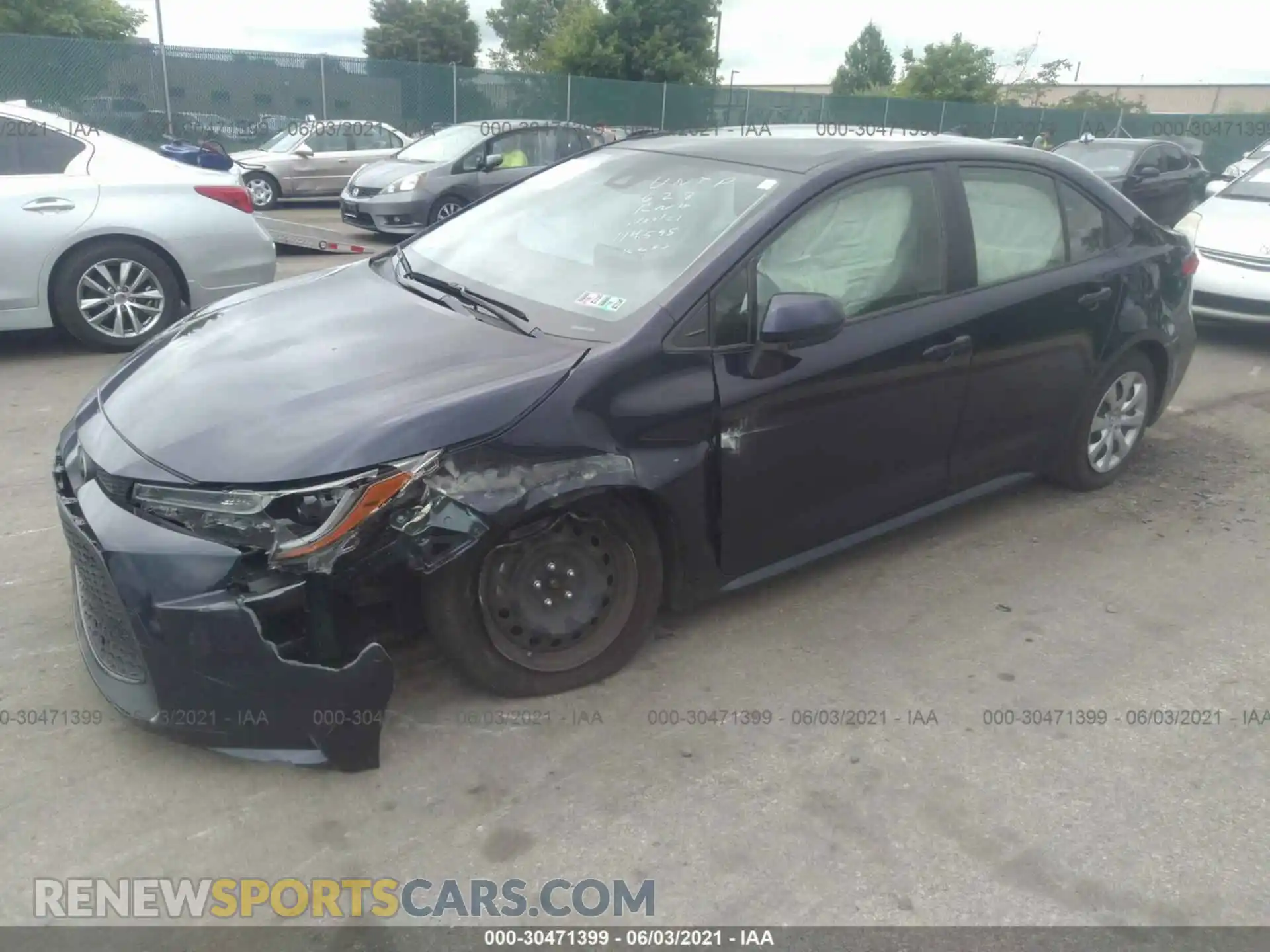 2 Photograph of a damaged car JTDEPRAE2LJ114595 TOYOTA COROLLA 2020
