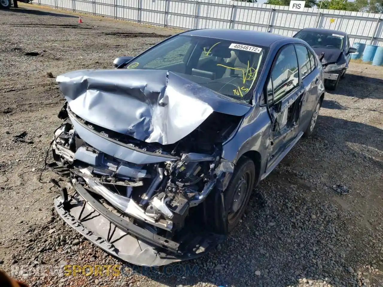 2 Photograph of a damaged car JTDEPRAE3LJ005434 TOYOTA COROLLA 2020