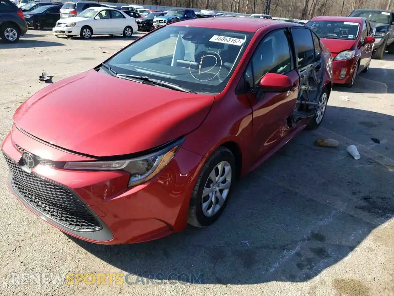 2 Photograph of a damaged car JTDEPRAE3LJ106828 TOYOTA COROLLA 2020