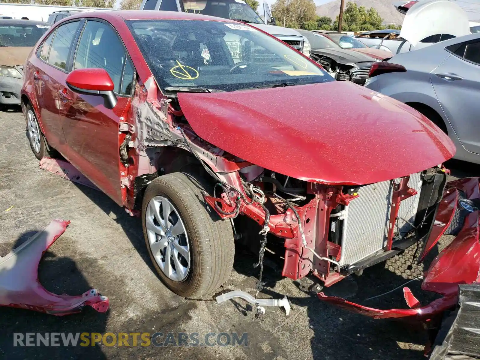 1 Photograph of a damaged car JTDEPRAE3LJ108420 TOYOTA COROLLA 2020