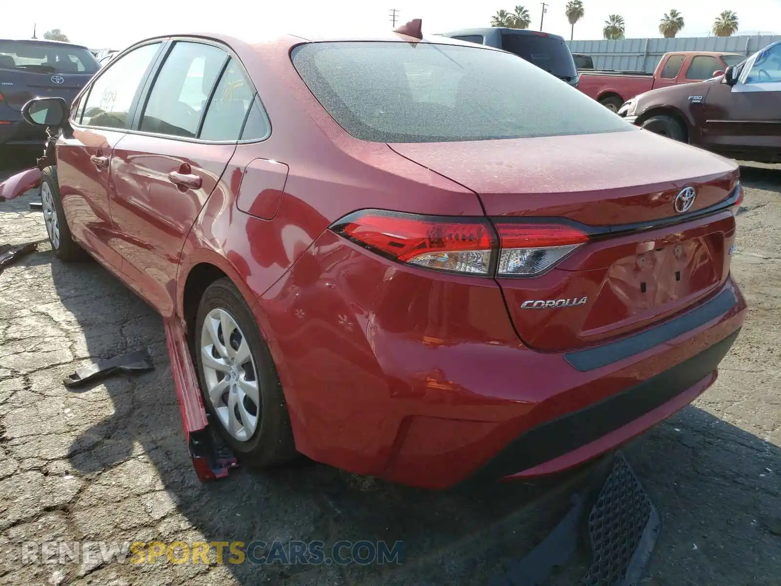 3 Photograph of a damaged car JTDEPRAE3LJ108420 TOYOTA COROLLA 2020