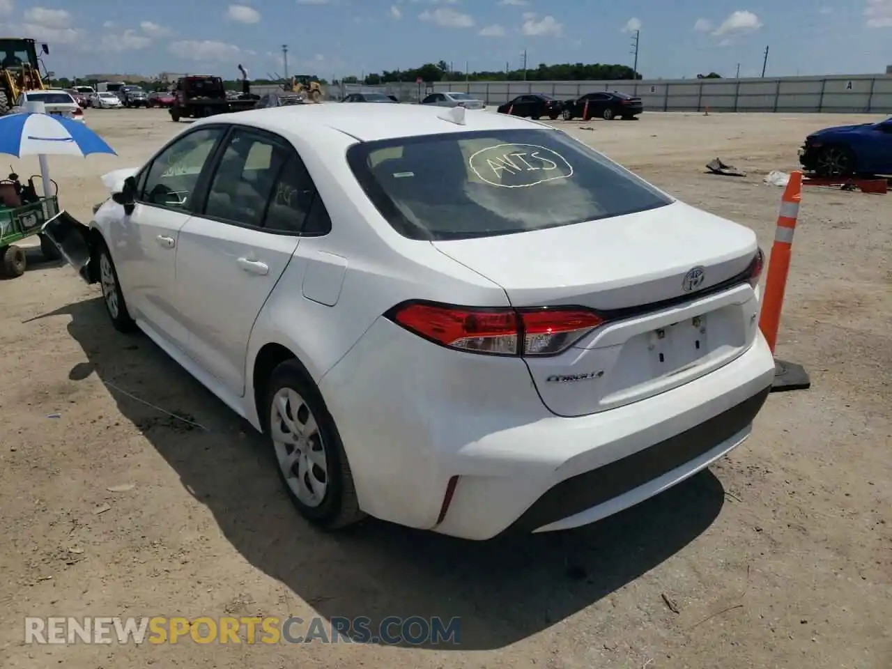 3 Photograph of a damaged car JTDEPRAE4LJ024946 TOYOTA COROLLA 2020