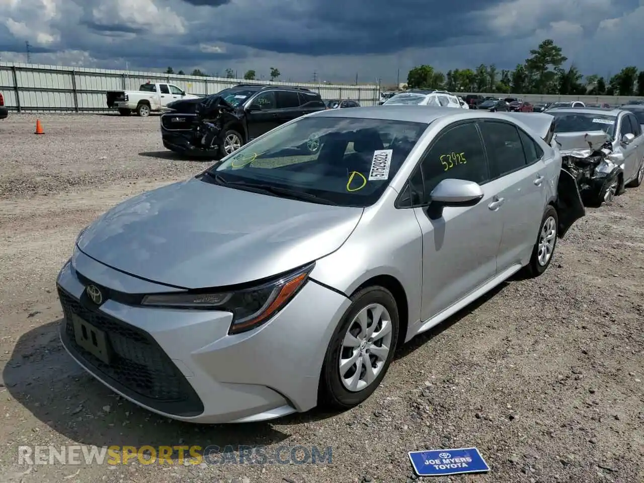 2 Photograph of a damaged car JTDEPRAE4LJ025448 TOYOTA COROLLA 2020