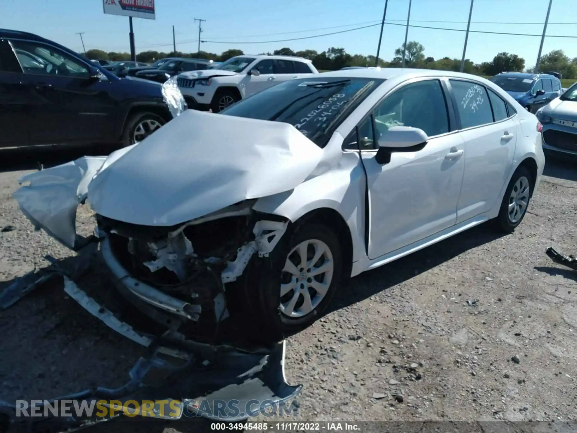 2 Photograph of a damaged car JTDEPRAE4LJ027362 TOYOTA COROLLA 2020