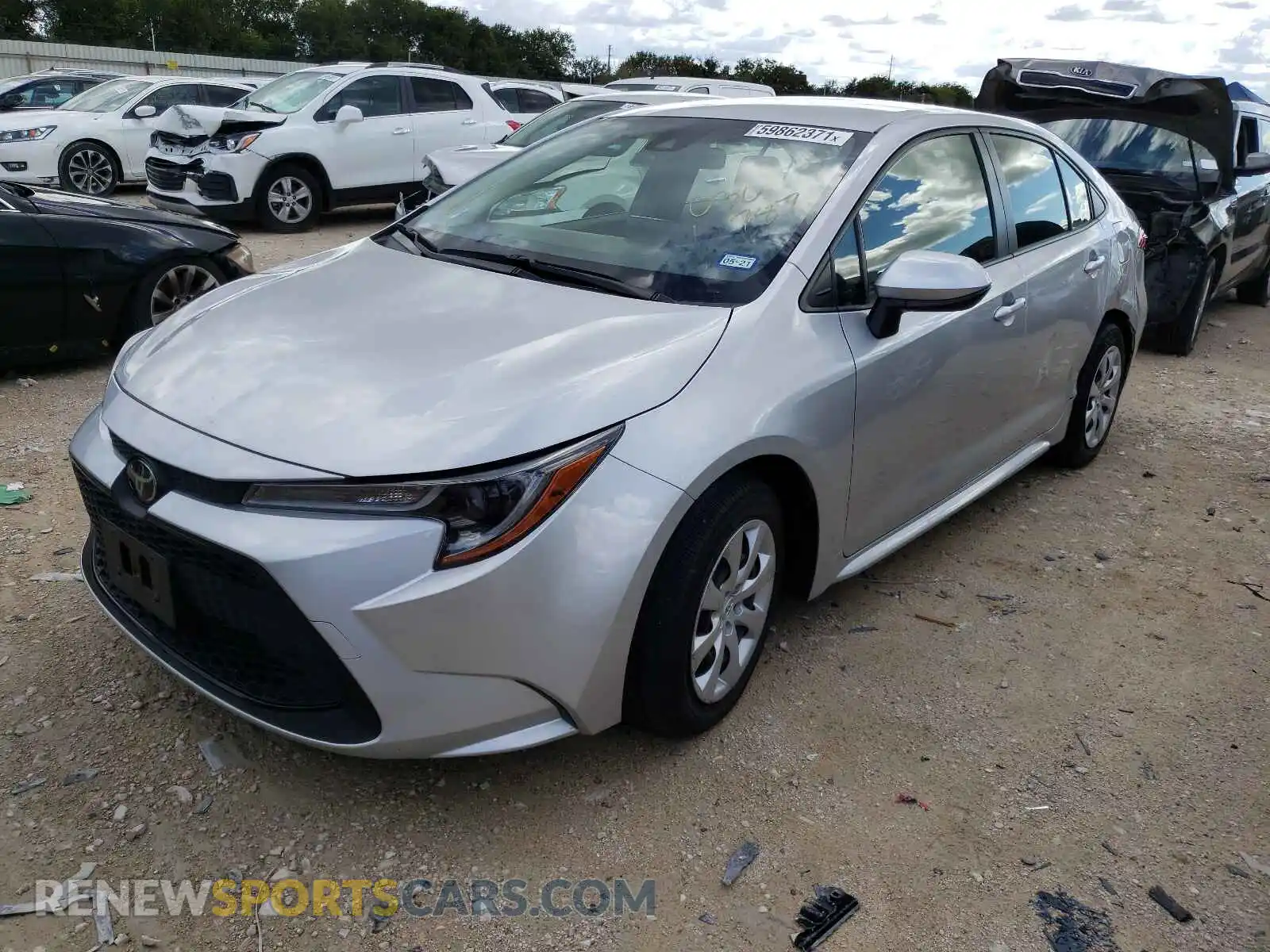2 fotografías del automóvil dañado JTDEPRAE4LJ036787 TOYOTA COROLLA 2020