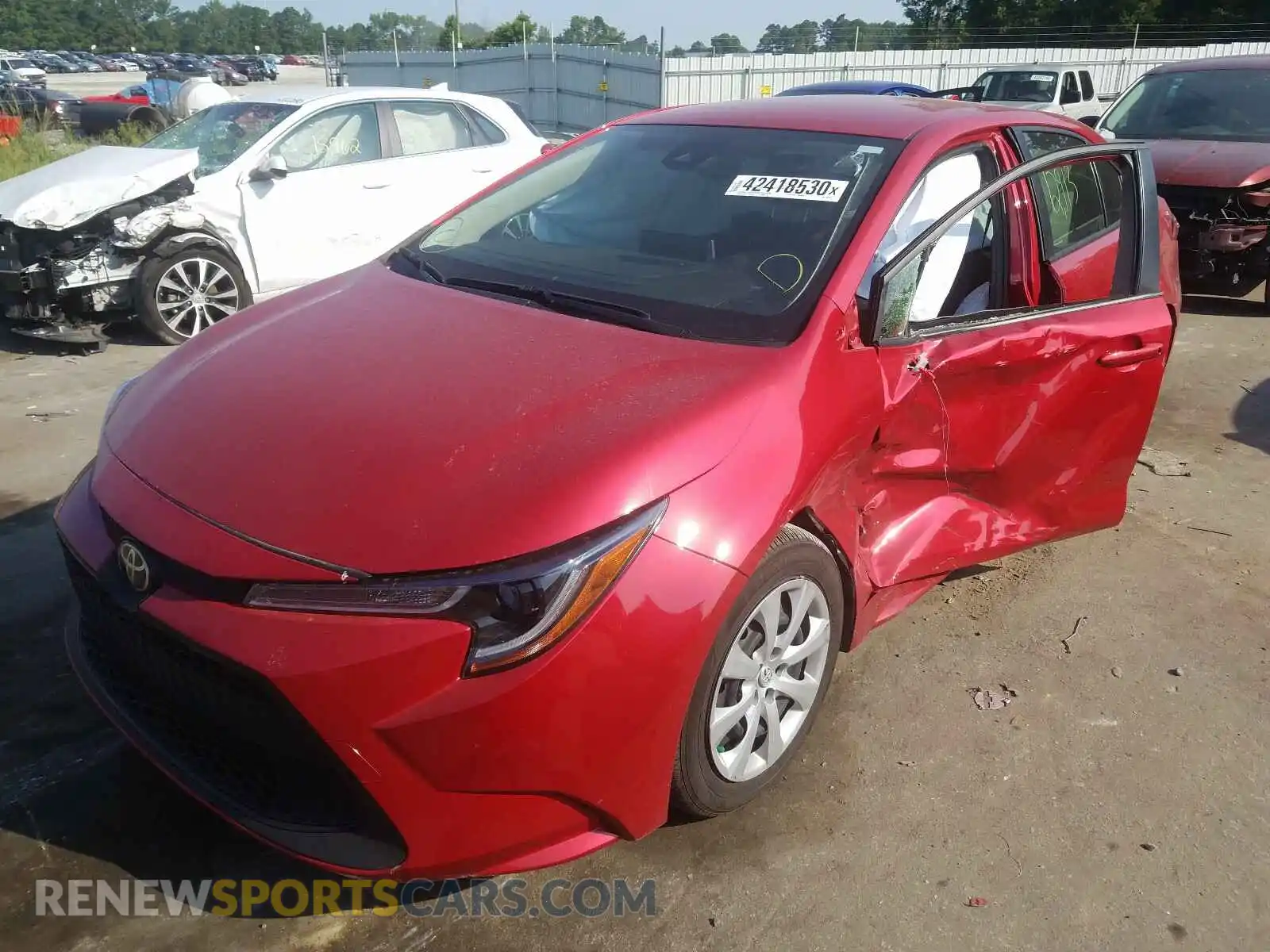 2 Photograph of a damaged car JTDEPRAE4LJ078182 TOYOTA COROLLA 2020