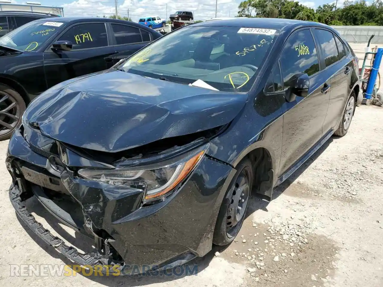 2 fotografías del automóvil dañado JTDEPRAE5LJ067207 TOYOTA COROLLA 2020